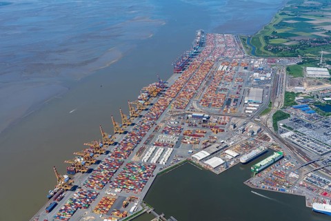 Aerial view of the Container Terminal Bremerhaven