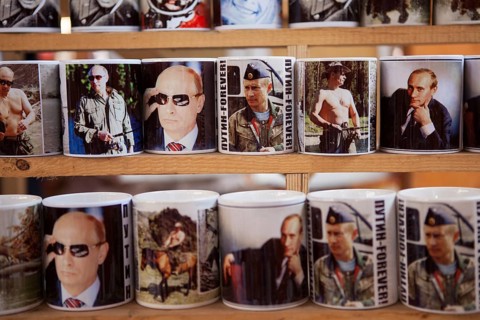 Vladimir Putin Mugs and Souvenirs in Moscow