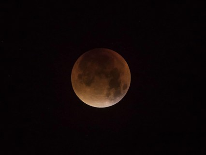 Blood moon during total lunar eclipse
