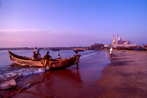 Mosque and Fishing Boats in Vizhinjam
