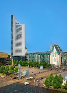 City high-rise and university with Paulinum