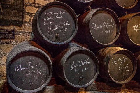 Sherry casks signed by Paloma Picasse