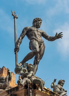 Bronze figure of god Neptune
