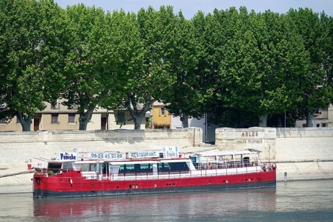 Restaurant ship La Peniche on the Rhone