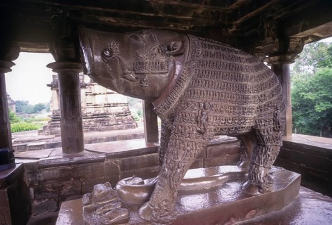 Statue of Varaha the third Avatar Incarnation of the Hindu god Vishnu in the form of a Boar