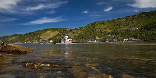 The Rhine with Gutenfels Castle and Pfalzgrafenstein Castle
