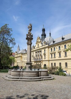 Statue of St. Joseph with a Child on the Fountain in Front of the Magistrate's Court