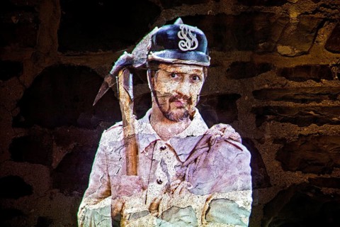 Projection of a historical fireman