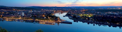 Panorama Deutsches Eck in the evening