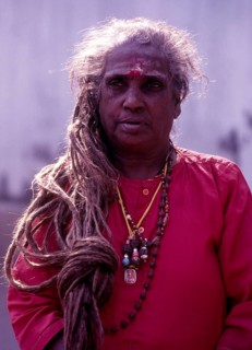 Woman sadhu in kalighat at Kolkata or Calcutta