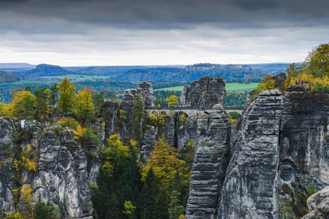 View from the rock Grosse Gans towards the Bastei
