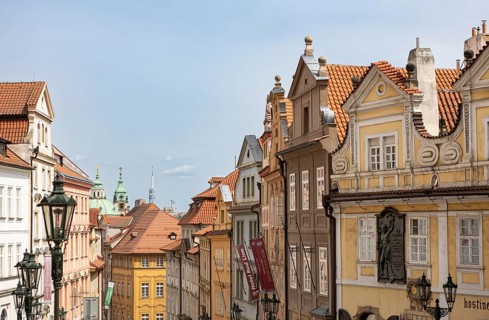 Colourful houses in the Lesser Quarter of Prague