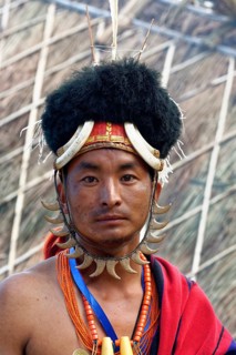 Naga tribesman in traditional dress