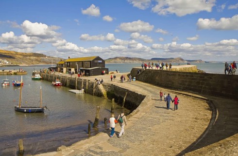 View of small coastal harbour