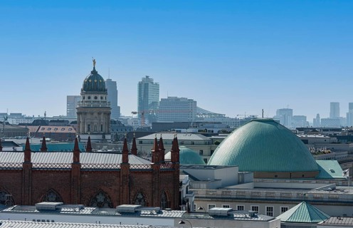 View from the roof terrace of the Stadtschloss to Friedrichwerdersche Kirche