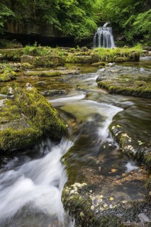View of waterfall and cascades