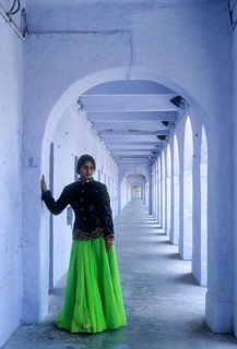 A woman standing