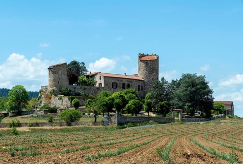 Lauriat castle. Beaumont. Haute Loire departement. Auvergne Rhone Alpes. France