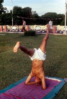An early morning yoga