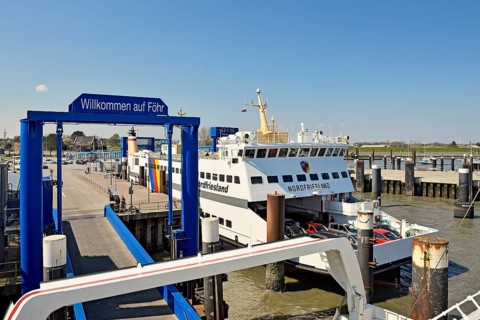 Ferry North Frisia in the port of Wyk auf Foehr