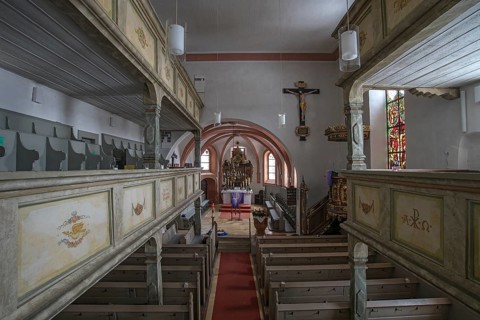 Interior with galleries and chancel of St Matthew's Church