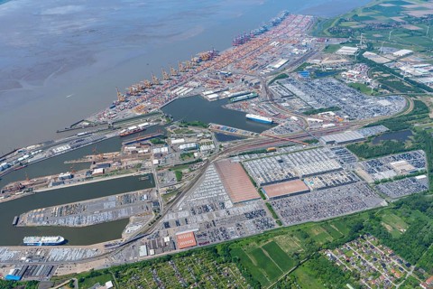Aerial view of the Container Terminal Bremerhaven