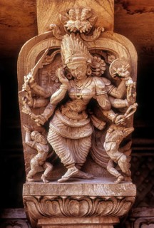 350 years old wooden carvings in a temple chariot in Madurai