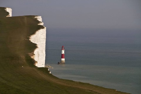 In 1831 construction began on Belle Tout lighthouse on the next headland west from Beachy Head. It became operational in 1834. Because mist and low clouds could hide the light of Belle Tout