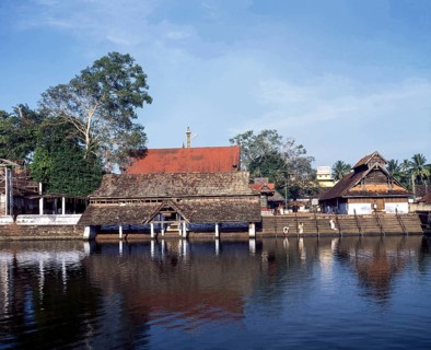 Sree Krishna temple and pond in Ambalapuzha