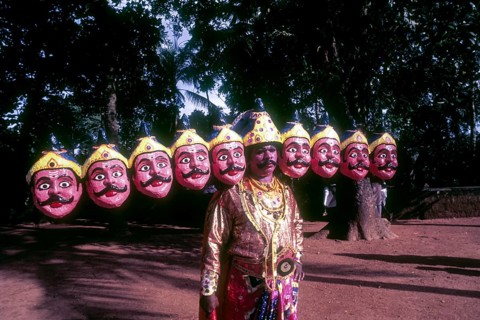 Ravana in Athachamayam celebration in Thripunithura during Onam near Ernakulam