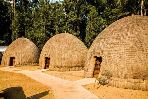 Beehive Camp with traditional round huts