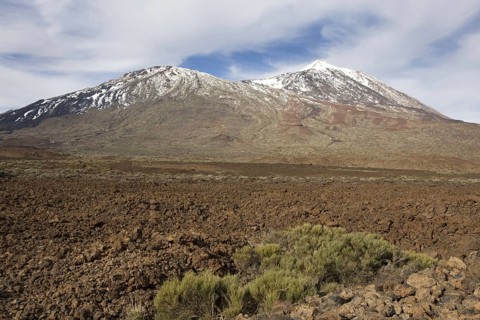 View of the dormant volcano landscape