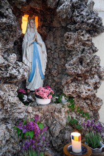 Lourdes Grotto with Madonna figure