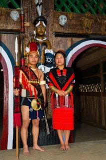 Naga tribesmen in traditional dress
