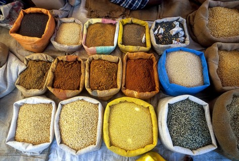 Mixed spices at a market