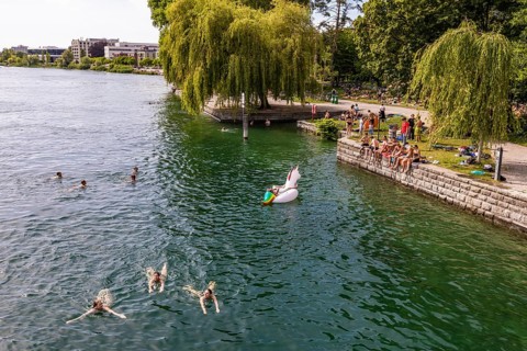 Oeffentliche Badestelle im Herose-Park am Seerhein
