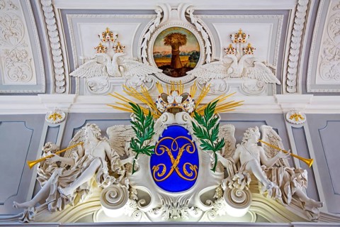 White Hall with lavish stucco elements