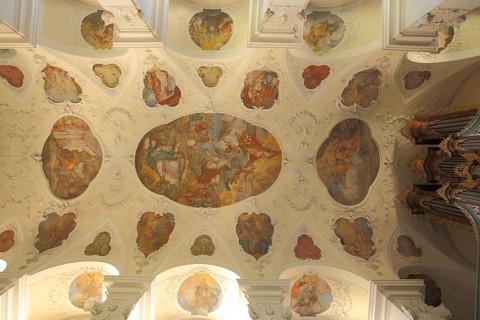 Ceiling painting in the Baroque monastery church of St. Trudpert
