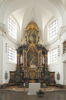Chancel of the baroque St. John's Church in Donaueschingen