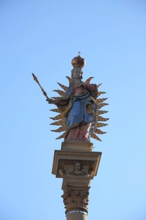 Marian column with image of the Virgin Mary on the market square