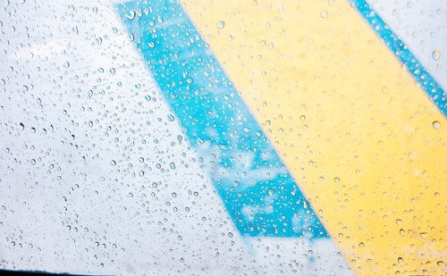 Water drops on the window on glass background