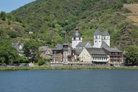 View of Treis-Karden with Collegiate Church of St. Castor and Villa Cornely in Karden