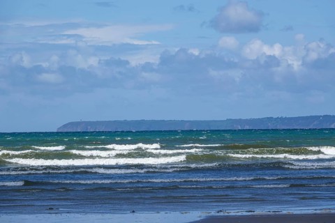 Sainte-Anne-la-Palud sandy beach at low tide