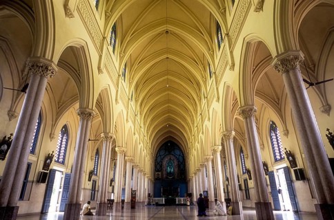 Interior of Vimalagiri Immaculate Heart of Mary Roman Catholic Latin Cathedral or Vimalagiri Cathedral in Kottayam