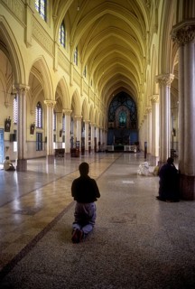 Interior of Vimalagiri Immaculate Heart of Mary Roman Catholic Latin Cathedral or Vimalagiri Cathedral in Kottayam