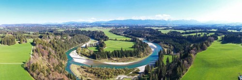 Aerial view of the Litzau Loop in fine weather
