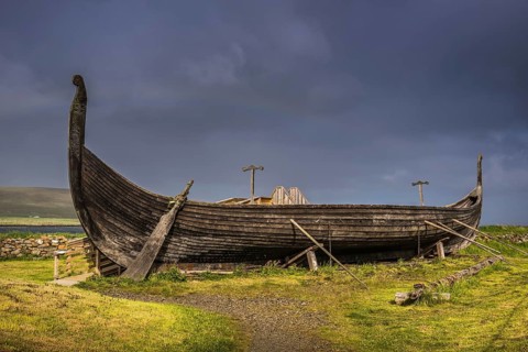 Reconstruction of a Viking longboat