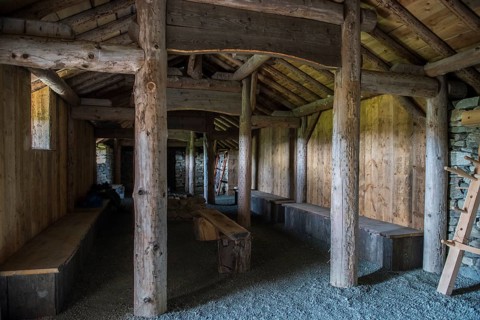 Interior of a reconstructed Viking longhouse
