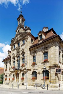 Town hall with rich facade decoration