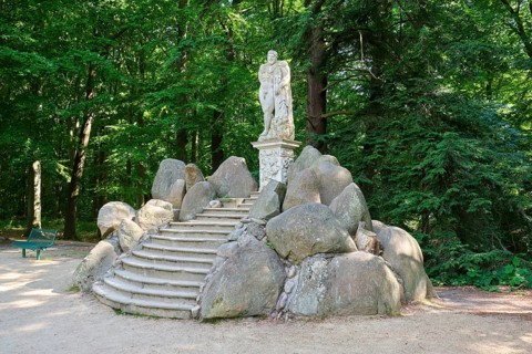 Hercules Statue in the Azalea and Rhododendron Park Kromlau